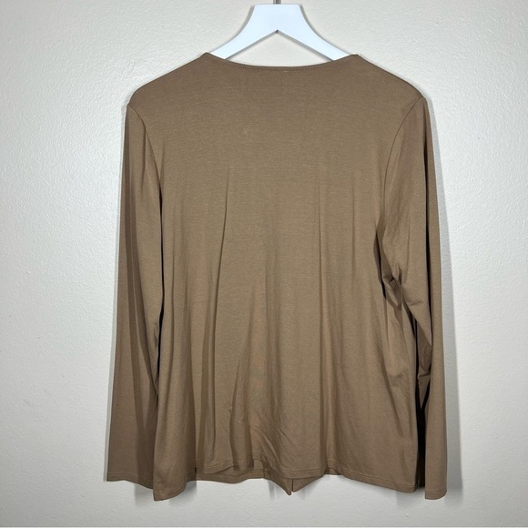 J. Jill Womens Tan Wearever Collection Single Button Open Front Cardigan Large - Picture 9 of 11